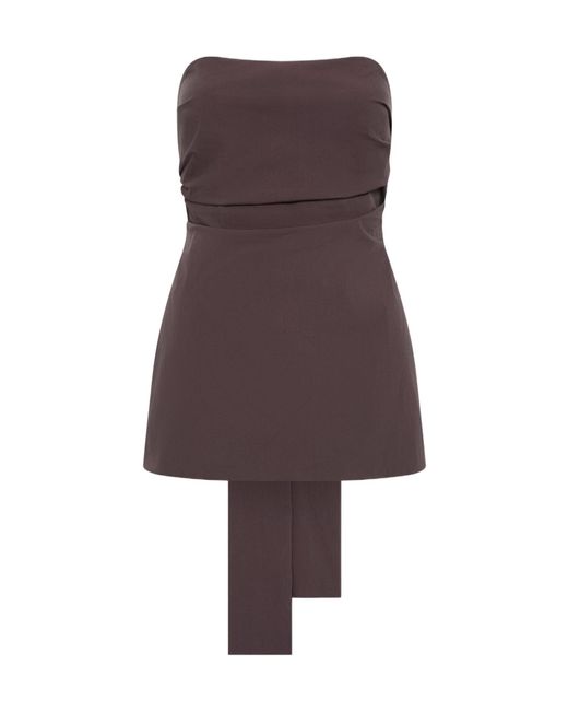 St. Agni Brown Sleeveless Strapless Top