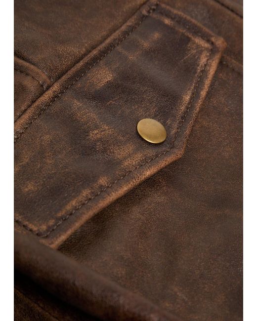 Reformation Brown Panelled Leather Jacket