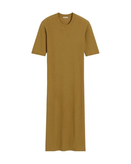 AMI Green Short-Sleeve Midi Dress
