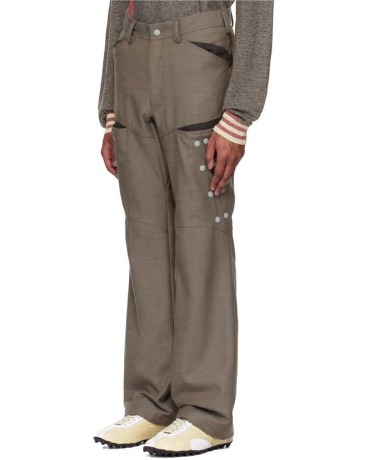 Kiko Kostadinov Gray Inex Snap Trousers for men