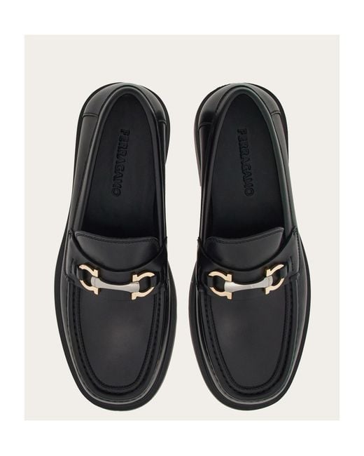 Ferragamo Black Ferragamo Gancini-Plaque Slip-On Loafers for men