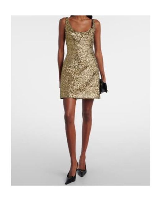 Emilia Wickstead Natural Einna Floral Jacquard Minidress