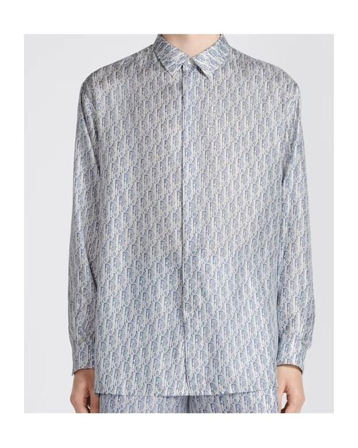 Dior Blue Long-Sleeved Shirt for men