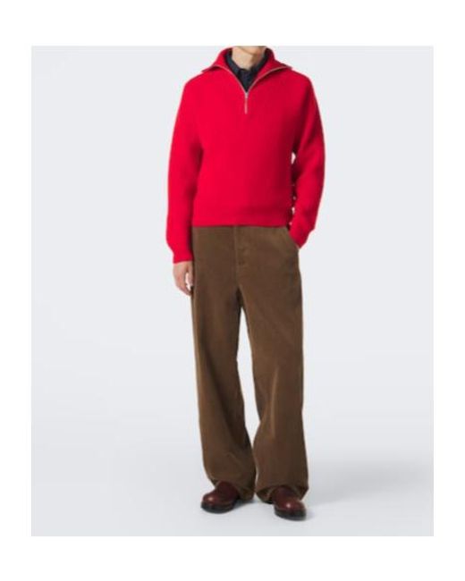 Jil Sander Brown Cotton Corduroy Wide-Leg Pants for men