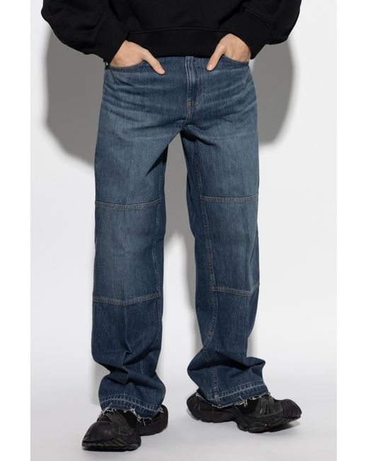 Helmut Lang Blue Vintage Effect Jeans for men