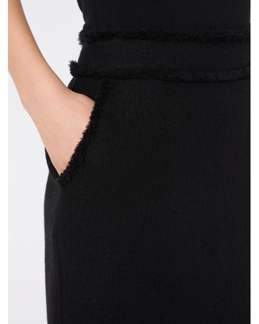 Max Mara Black Short Wool Jersey Skirt