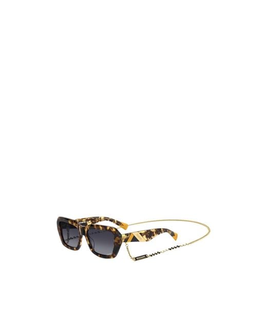 Missoni White Chain-Detail Square Sunglasses