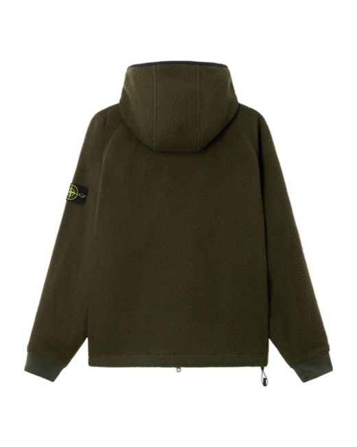 Stone Island Green Logo Patch Zip-Up Jacket for men