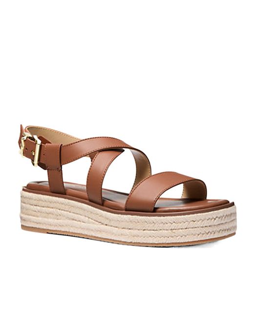 MICHAEL Michael Kors Brown Lynn Platform Espadrille Sandals