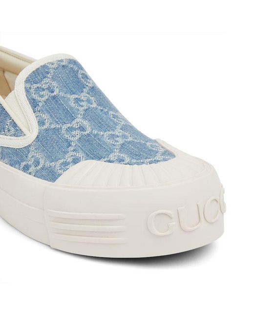 Gucci Blue GG Denim Slip-on Sneaker