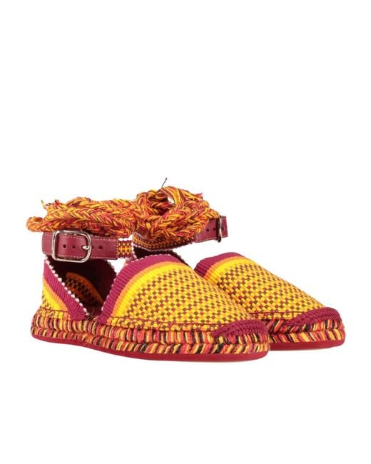 Chloé Orange Multicolored Sandals With Jute Soles