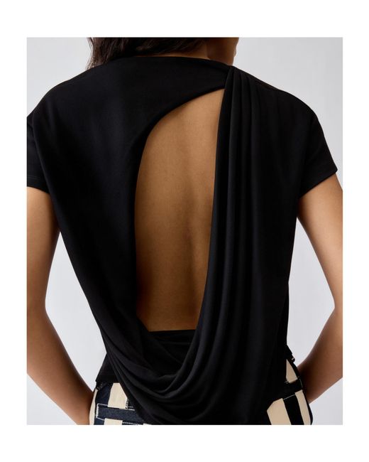 Jacquemus Black Draped Cut-Out Back T-Shirt