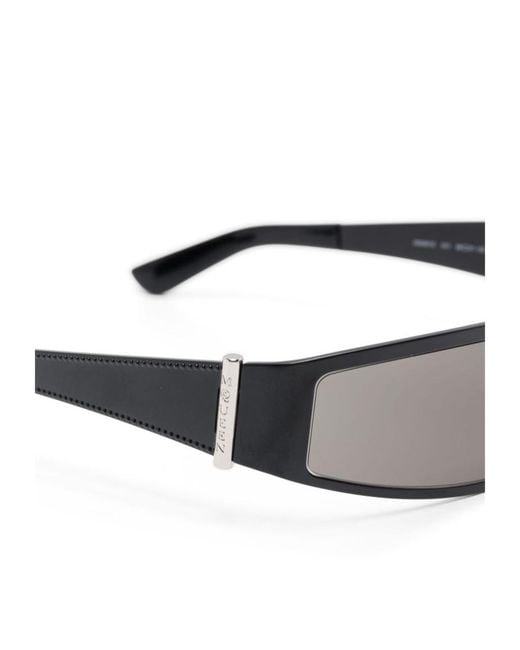 McQueen White Eyewear Rectangular Frame Sunglasses