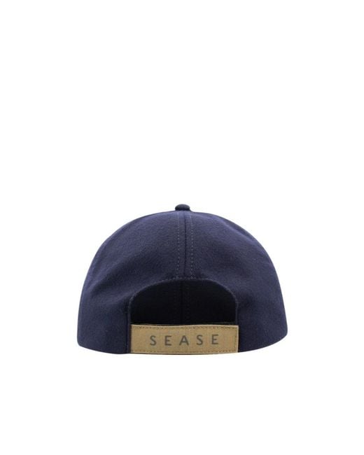 Sease Blue Cashmere Baseball Hat for men