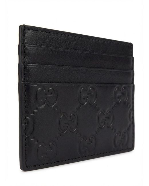 Gucci Black Gg Emblem Card Case for men