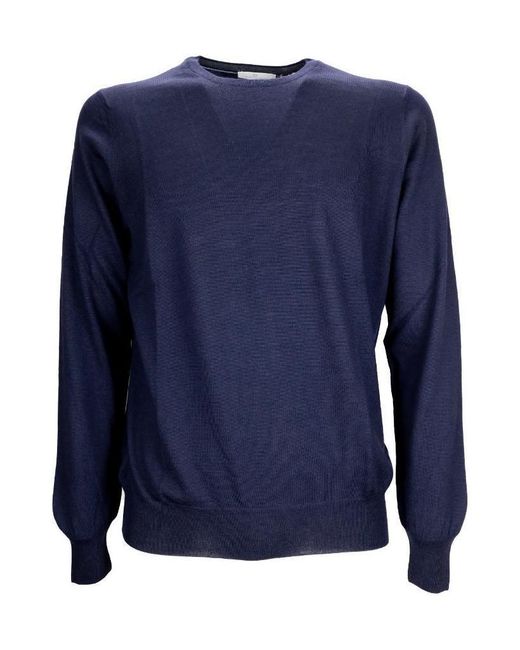 Gran Sasso Blue Crewneck Knitted Jumper for men