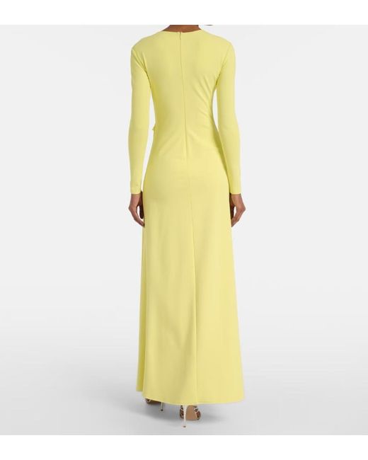 Roland Mouret Yellow Floral-Applique Gown