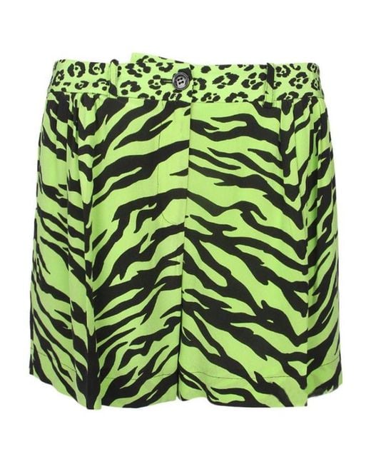 Moschino Green Pattern Detail Shorts