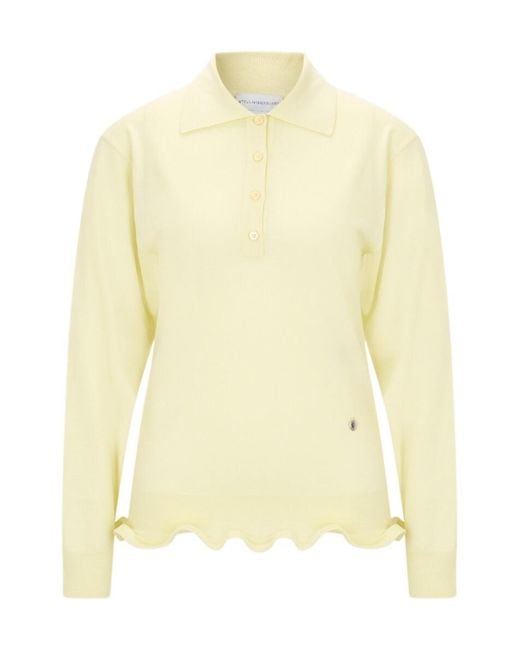 Stella McCartney Yellow Long-Sleeved Wool Polo Shirt