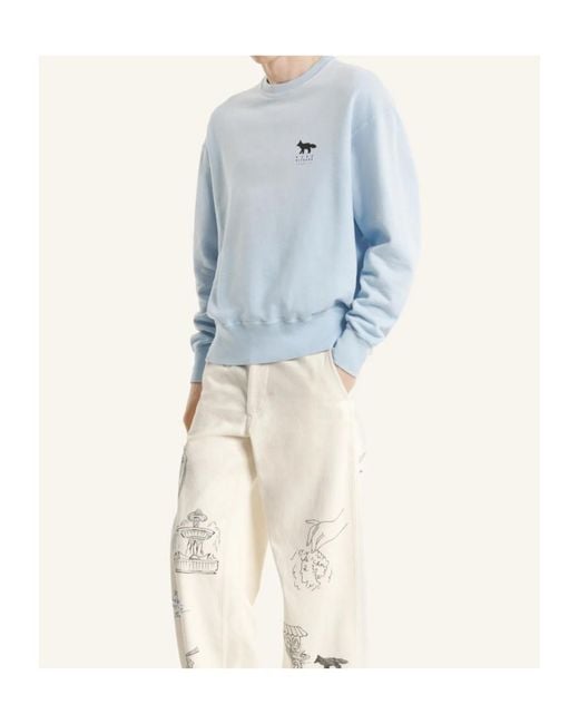 Maison Kitsuné Blue X Kuro Sunfaded Fox Sweat Shirt for men