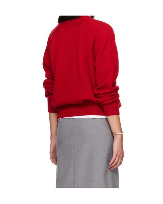 Loulou de Saison Red Four-Button Front Sweater