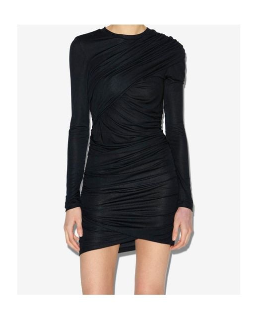 Isabel Marant Black Isabel Marant Étoile Crewneck Long Sleeve Dress
