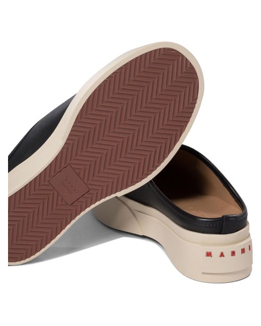 Marni Black Pablo Leather Flat Mules