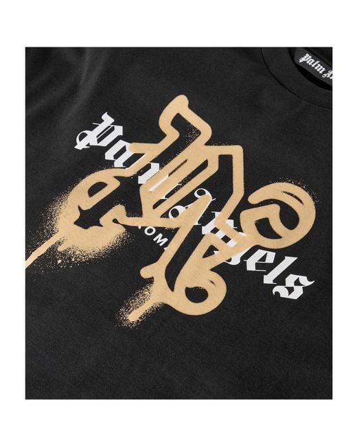 Palm Angels Black Crew-Neck Short-Sleeve T-Shirt for men