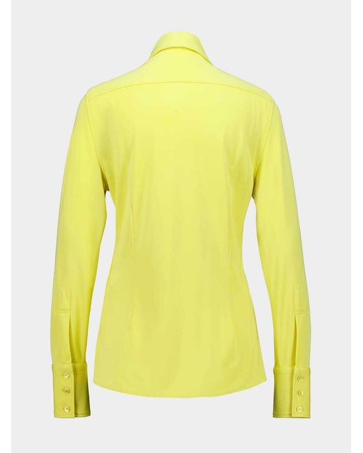 Stella McCartney Yellow Long-Sleeved Crepe Shirt