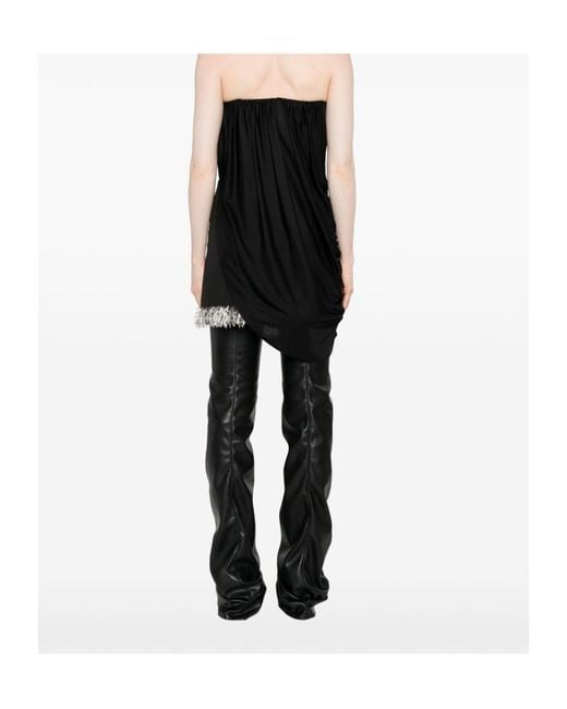 GIUSEPPE DI MORABITO Black Draped Strapless Top