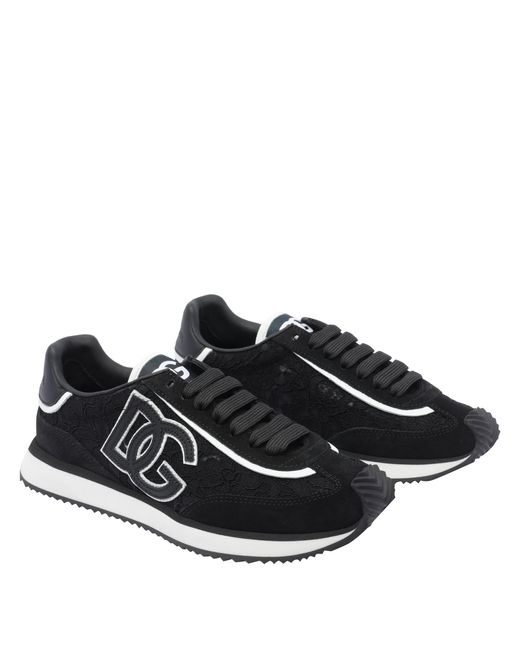 Dolce & Gabbana Black Logo Patch Sneakers