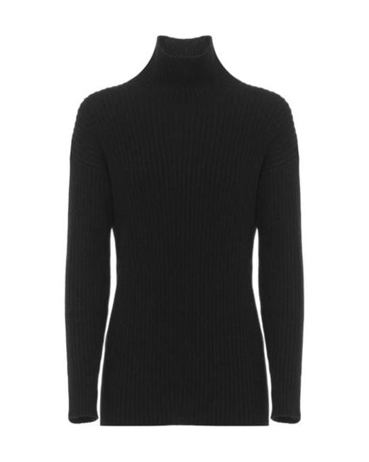 Antonelli Black Livio Ribbed Turtleneck Sweater