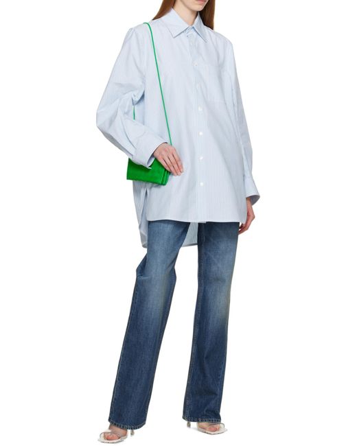 Bottega Veneta White Striped Oversized-Fit Shirt