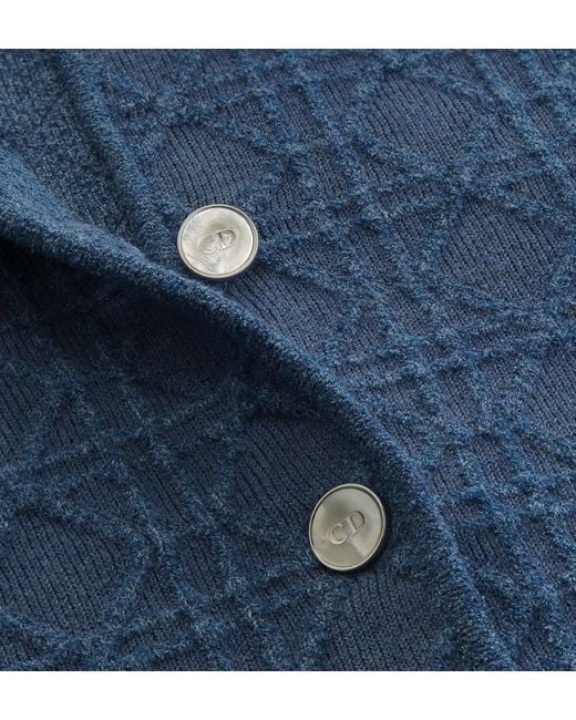 Dior Blue Macrocannage Regular-Fit Jacket