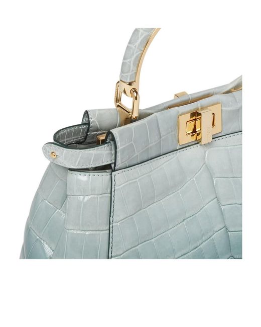 Fendi Blue Gradient Crocodile Bag