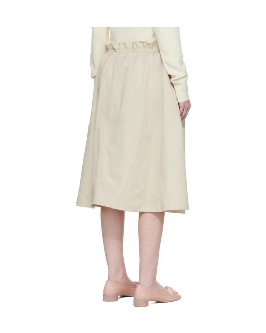 MM6 by Maison Margiela Gray Elasticated Waistband Midi Skirt
