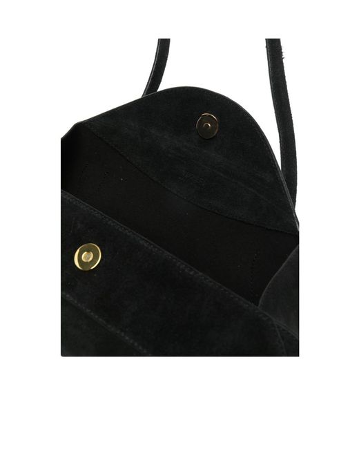 Yuzefi Black Top Double Handle Handbag