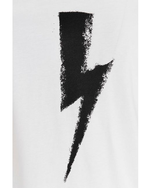 Neil Barrett White Logo Printed T-Shirt for men