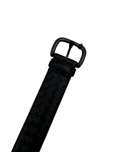 Bottega Veneta Black Woven Buckle Belt for men