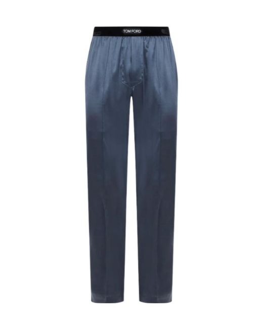 Tom Ford Blue Logo Casual Pants for men