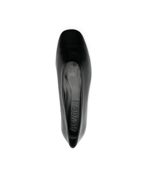 Aeyde Black Round-Toe Flats