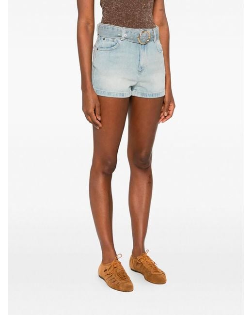Twinset Blue Belt Denim Shorts