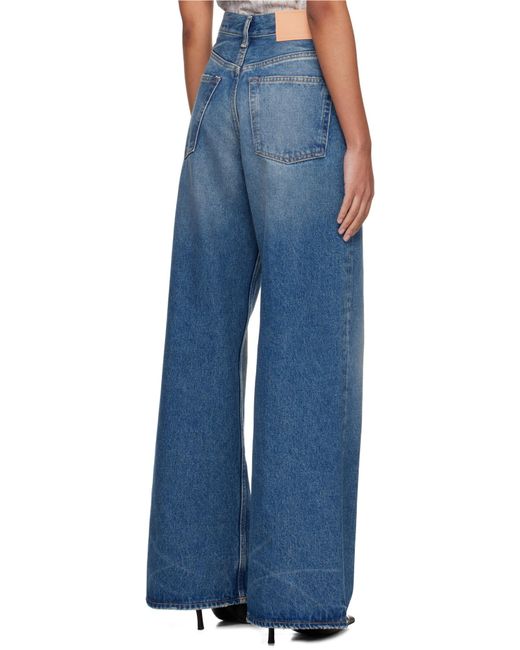 Acne Blue High-Waisted Wide-Leg Jeans