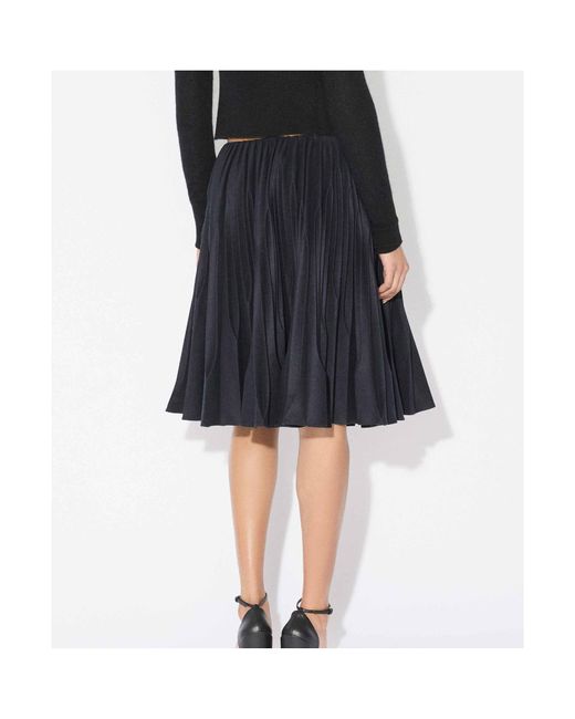 Alaïa Blue Pleated Midi Skirt