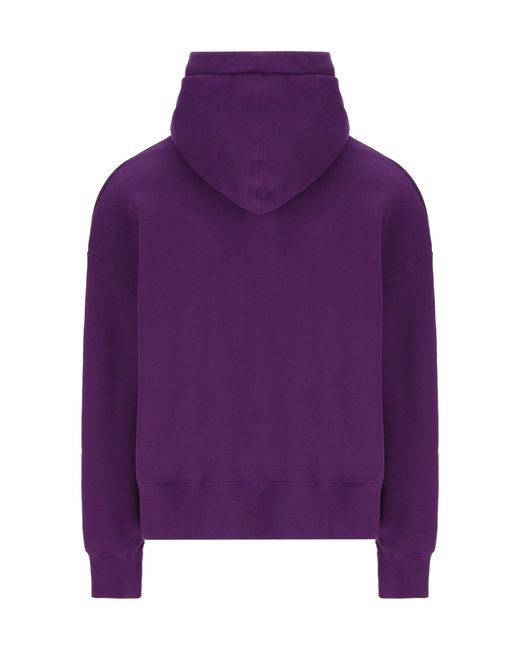 Palm Angels Purple Teddy Bear Logo Hoodie for men