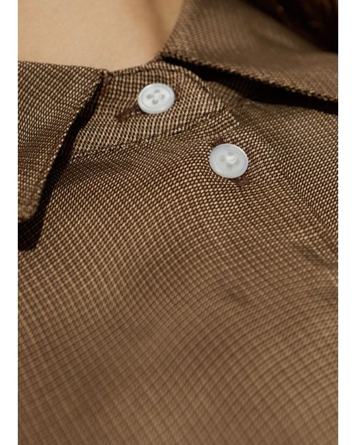 Rohe Brown Long-Sleeved Curved Hem Shirt
