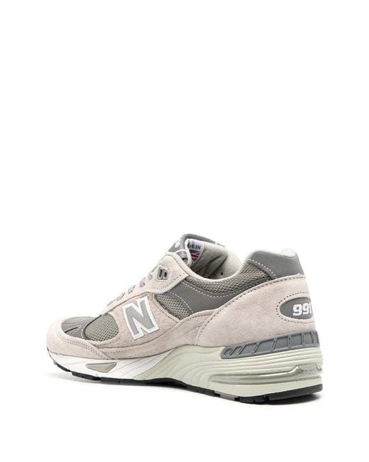 New Balance White 991V1 Lace-Up Sneakers for men