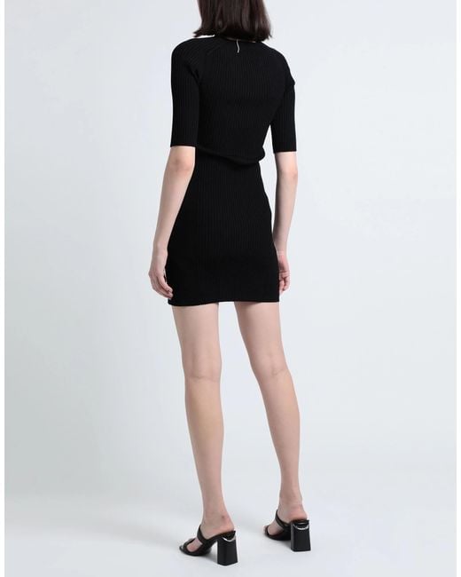 Ganni Black Solid Knit Dress