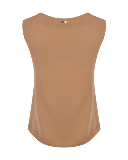 Herno Brown V-Neck Sleeveless T-Shirt