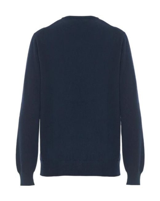 Malo Blue Basic Crewneck Knitwear for men